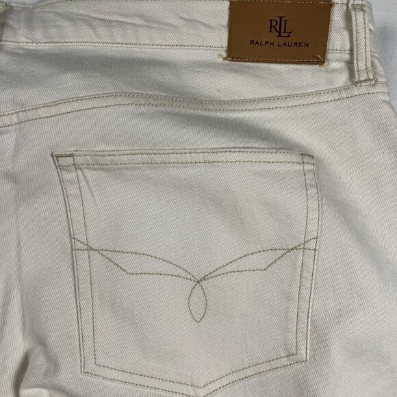 Lauren Ralph Lauren Women's Patchwork Relaxed Tapered Ankle Jeans Cream Size 16 - Picture 13 of 15